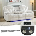 thumbnail image 5 of Othniel Power Recliner Sofa Set 5-Seater with Bass Speaker, Zero Gravity, Wireless Charger, LED Light, Faux Leather, USB & Type-C Ports,Reclining Loveseat,Couch with Recliner White, 5 of 8