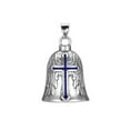 thumbnail image 5 of Men Vintage Punk Style Wing Design 3D Design Motorcycle Guardian Bell Evil Spirit Trap Bell Biker Good Luck Charm Cross Pendant Bell BLUE, 5 of 8
