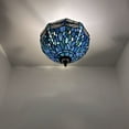 thumbnail image 4 of Tiffany Ceiling Lights Fixture Blue Stained Glass Dragonfly LED Bulbs Included for Living Room Bedroom Kitchen 12”W*12”D*12”H, 4 of 7