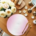 thumbnail image 2 of Pink Ombre Round 13 Inch Placemats Set of 2, Pink White Gradient Modern Abstract Art HeatResistant Non Slip Place Mats for Dining Table, Wipeable Braided Kitchen Table Mats for Housewarming, 2 of 9