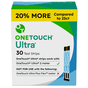 OneTouch Ultra Blood Glucose Test Strips, 30 Count, Compatible with Ultra 2 Meter