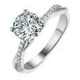 thumbnail image 1 of FORYULIK Women 925 Gold,Silver Ring White Rhinestone Wedding Jewelry Rings Size 5-11, 1 of 3