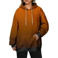 thumbnail image 2 of YUGYXL Plus Size Loose Hoodie for Women Gradient Color Drop Shoulders Sweatshirt Drawstring Comfy Long Sleeve Hoodies Red XXXXL, 2 of 7