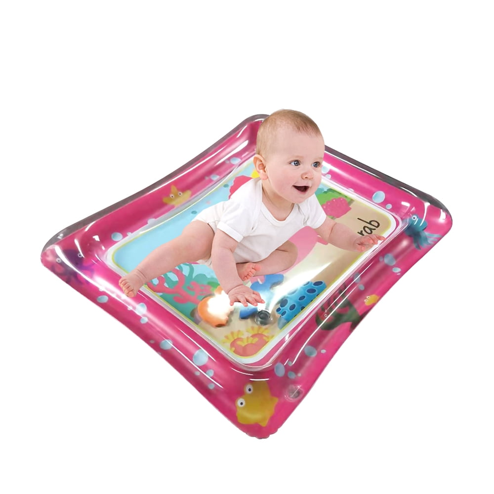 Inflatable Water Play Mat Pink Infants Baby Toddlers Kid Tummy Time Activity Pad 