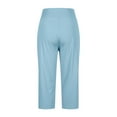 thumbnail image 6 of Womens Capris Capris Yoga Pants for Women, Knee Length Wide Leg Workout Stretchy Pants, Dressy Casual Summer Cropped Trousers with Pockets Light Blue XXL, 6 of 8