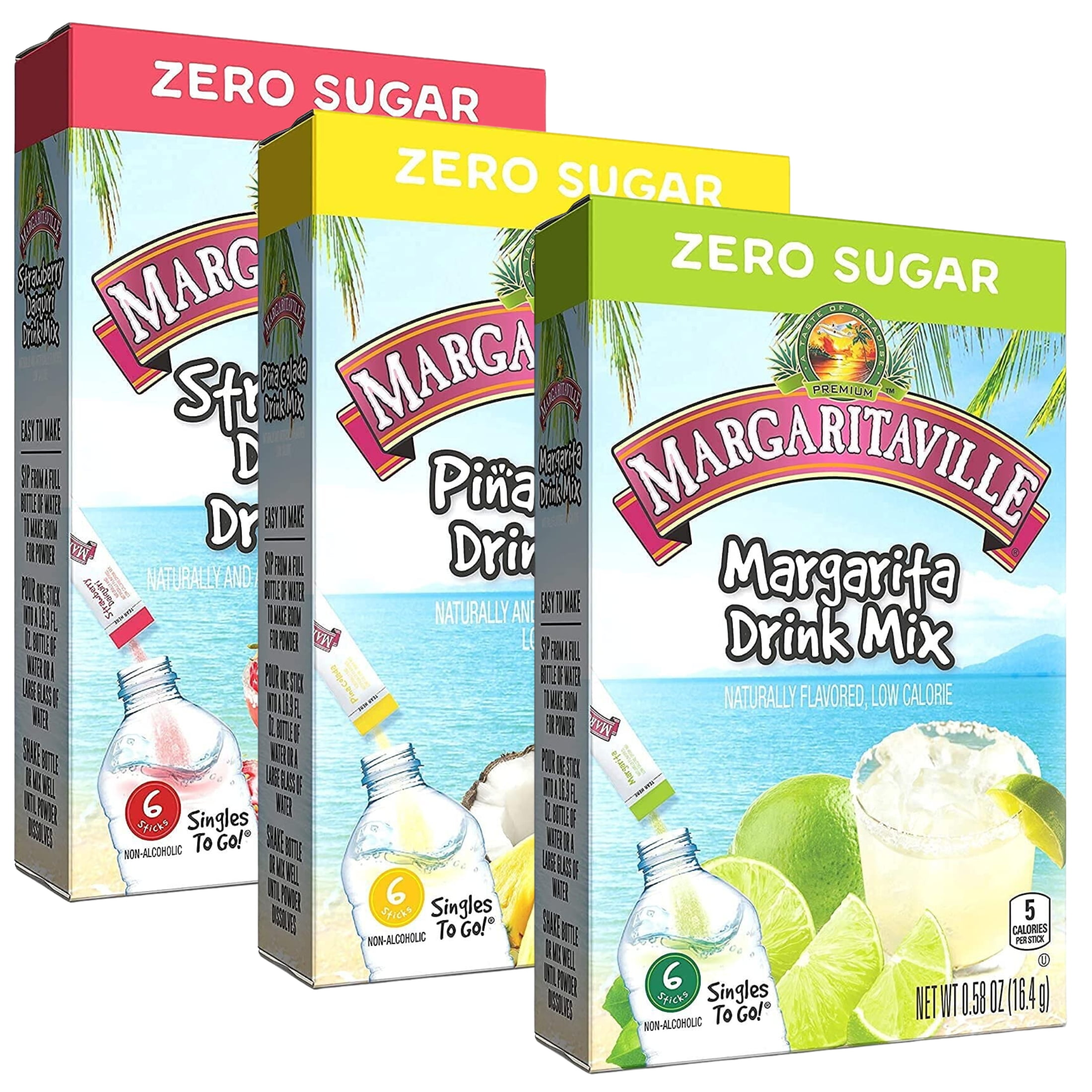 Margaritaville Margarita Pina Colada Strawberry Daiquiri Flavor Singles