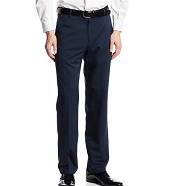 Haggar Men's Travel Performance Mini Tic Tailored Fit Flat Front Suit