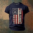 thumbnail image 2 of WAYUTE Mens 250th Anniversary USA Shirt National Flag Colors Graphic Crewneck Tee Casual Outdoor Activities Daily Wear Independence Day T-Shirts, 2 of 3