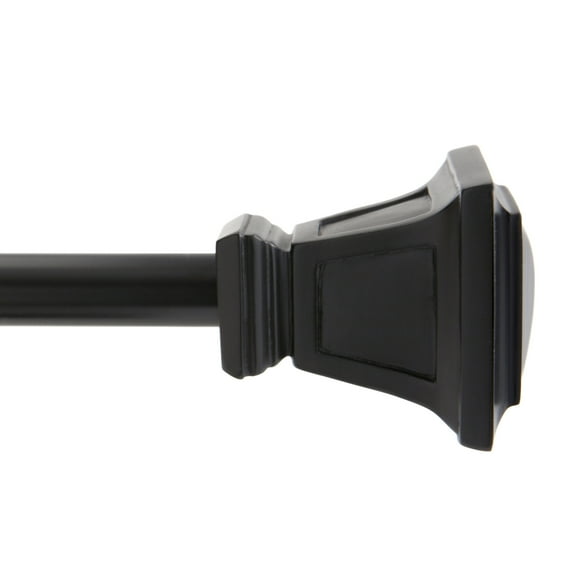 Kenney Seville 5/8" Standard Decorative Window Curtain Rod, 90-130", Matte Black
