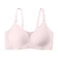 thumbnail image 3 of Women Plus Size Sexy Deep V Bra Smooth Seamless Thin Wireless Push-Up Bra For Big Chests Makes Breasts Look more Sexy(Pink #2,Small), 3 of 4