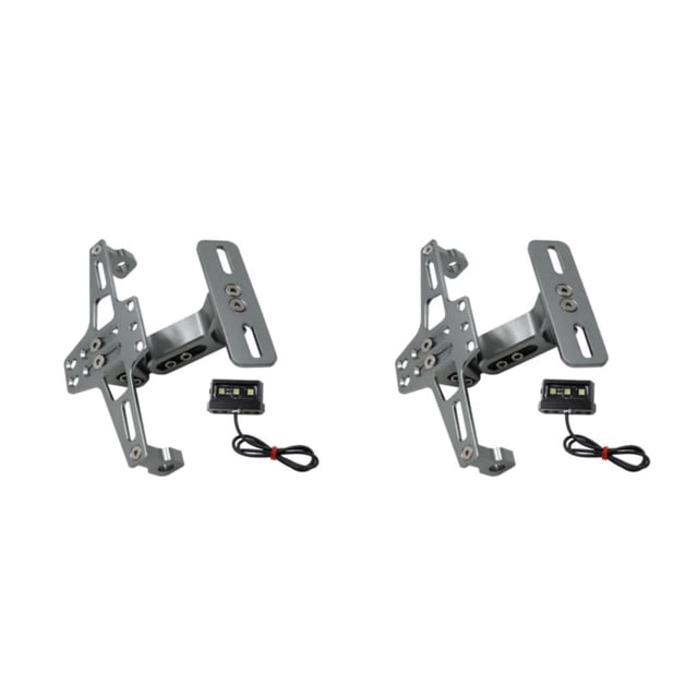 Speravity Soporte de luz de señal de giro, accesorios de motocicleta CNC, soporte ligero para placa de matrícula, marco de placas, montaje gris Gris 2piezas