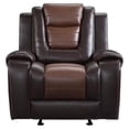 thumbnail image 3 of Lexicon Briscoe Faux Leather Glider Reclining Chair in 2-Tone Brown, 3 of 8