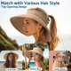 thumbnail image 4 of Sun Hats for Women Wide Brim Roll-Up Beach Ponytail Hat Packable Foldable Travel Straw Visor, 4 of 5