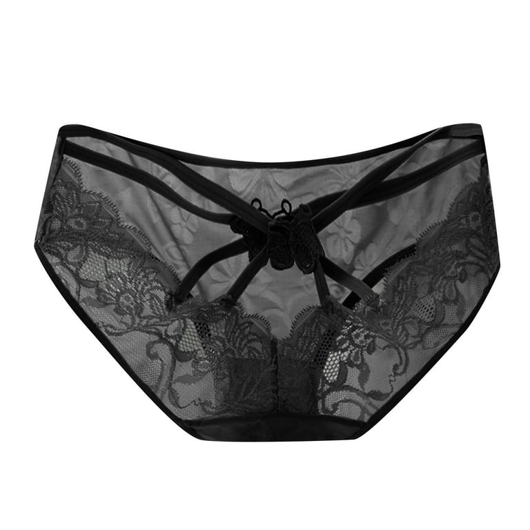 Female Panties Underwear Women Lace Hollow Out Embroidered Mesh