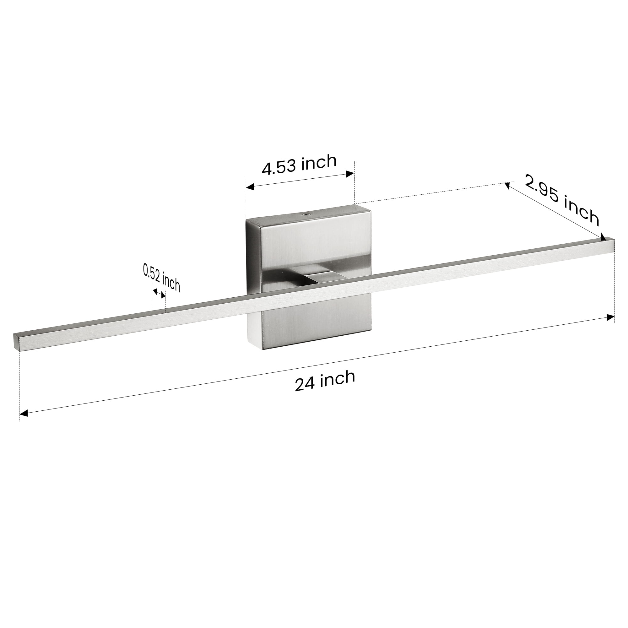 Modern Bathroom Vanity Light 24 inch Dimmable Brushed Nickel Bathroom Light Fixtures for Bathroom Wall Sconce with 3500K Warm Light Bedroom