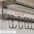 thumbnail image 4 of BMYJ Stainless Steel Kitchen Rail Organizer, Wall Mounted Utensil and Cookware Hanging Rack with Sliding Hooks, for Storing Pots, Pans, and Kitchen Tools, Practical for Kitchen and Bathroom, 4 of 9