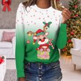 thumbnail image 2 of Camisas Navideñas Para Mujer Tops de Manga Larga Jersey de Cuello Redondo Informal Con Estampado de Ciervos en 3D Odeerbi ODB199719, 2 of 5