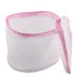 thumbnail image 4 of Cesta de lavado para ropa del hogar con cremallera, lencería, calcetines, sujetadores y ropa interior, color blanco y rosa, 4 of 5
