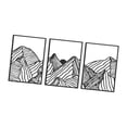 thumbnail image 2 of 3x Arte de pared de metal con diseño de montaña, dibujo lineal minimalista, regalo creativo para inauguración de la casa, decoración de pared de gran Negro, 2 of 9