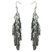 Jessica Simpson Women’s Feather and Faux Turquoise Dangle Earrings