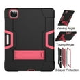 thumbnail image 3 of iPad Pro 11 2nd Generation 2020 Case for Kids, Allytech Hybrid Rugged Heavy Duty Protection Shock-Absorption Impact Resistant Kickstand Defender Cover for Apple iPad Pro 11 2020, Black/Rose, 3 of 8