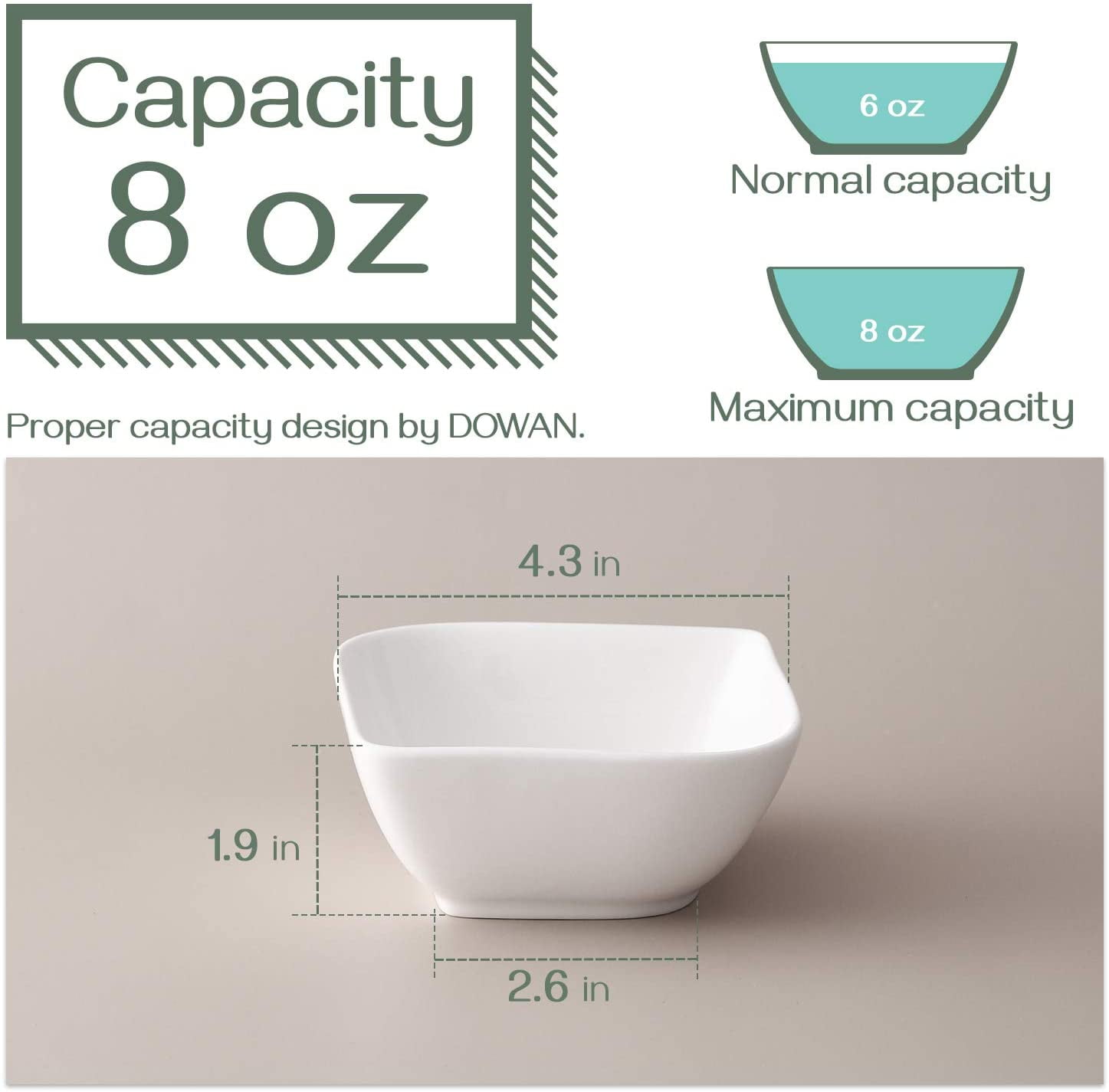 P... DOWAN Ramekins 8 Oz Oven Safe Small Serving Bowls Porcelain Dessert Bowl 