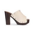 thumbnail image 3 of BLISSFUL STEP Women's Open Toe Platform Block Heel Slide Sandals Beige 8, 3 of 6