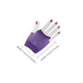 thumbnail image 3 of INSPIRAR CHIC Guantes de Malla Sin Dedos para Mujeres, Accesorios de Disfraz de Fiesta Elegante de los Años 80, Guantes de Red Cortos - 1 Par, Púrpura, 3 of 5