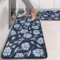 thumbnail image 2 of Kitchen Rugs Sets Of 2,Pioneer Flower Floral Print Pattern Anti Fatigue Kitchen Mat Rugs Non Slip Washable,Decorative Kitchen Floor Mats for Kitchen,Sink,Laundry,17"x47"+17"x47", 2 of 5