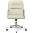 thumbnail image 3 of Scranton & Co Modern Faux Leather Executive Desk Office Chair in White, 3 of 14