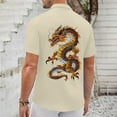 thumbnail image 3 of BOBOGOJP Men's Linen Shirts Slim Fit Short Sleeve Athletic Fit Solid Button Down Shirts,Beige L, 3 of 4