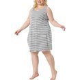 thumbnail image 2 of Agnes Orinda Plus Size Sleeveless Nightgowns for Women Pajama Soft Nightshirt  Family Sleepdress with Pockets, 2 of 5