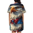 thumbnail image 3 of Picia Surreal Bald Eagle Gentleman Pajamas Sets for Women Soft Short-Sleeved Pjs with Lounge Shorts Two Piece Sleepwear-4X-Large, 3 of 9