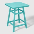 thumbnail image 3 of WestinTrends Malibu 5-Piece HDPE Outdoor Patio Dining Bar Bistro Table Set with Counter High Bar Stool, Turquoise, 3 of 10