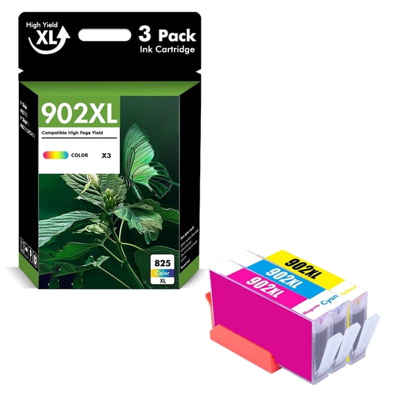 902 902XL Ink Cartridges Compatible for HP 902 902XL 3 Pack for OfficeJet Pro 6968 6978 6958 6970 6960 6962 6950 6968 6972 902 XL Printer (Cyan, Magenta, Yellow)