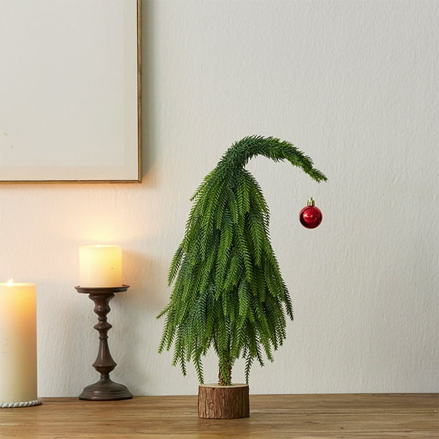 Árbol de Navidad artificial Nobles Pines de 45 cm x 45 cm x 60 cm, pequeño, para escritorio, decoración navideña del hogar, 1 unidad, verde Rkxzt