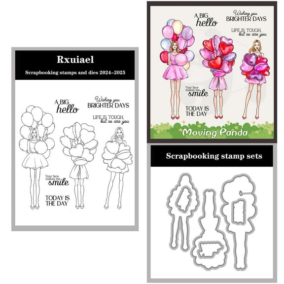 Rxuiael Stamps and Cutting Dies Sets for 2025-2026 Stamps Dies Card Crafting for Card Making