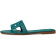 thumbnail image 4 of Cole Haan Chrisee Green Jacket Lizard Print Leather Open Toe Flat Slides Sandals (Green Jacket Lizard Print Leather, 9), 4 of 6