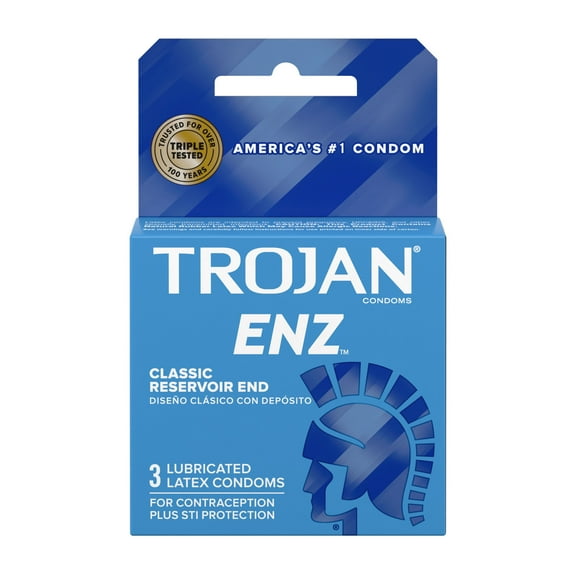 Trojan ENZ Premium Lubricated Latex Condoms - 3 count