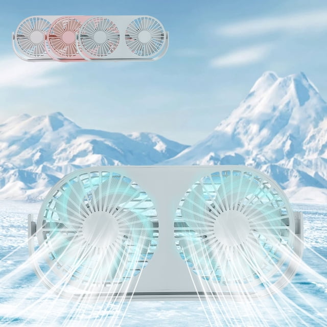 Xihbxyly Ventilador de Aromaterapia de Escritorio, Doble Cabezal de Refrigeración, Carga Usb, 3 Velocidades Ajustables, Funcionamiento Silencioso, Ideal para Dormitorios y Oficinas En Casa, Fuente de
