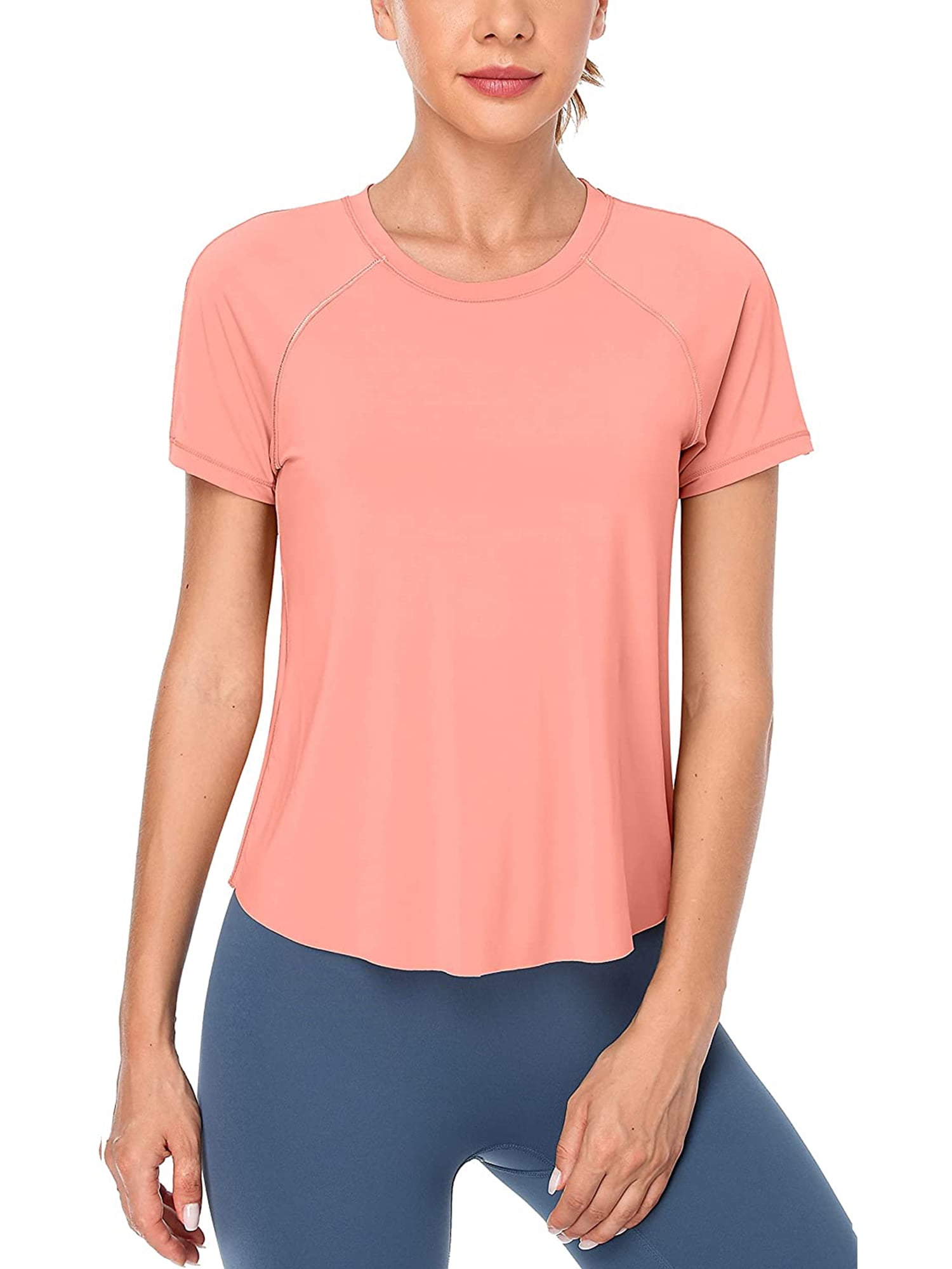 Women Workout Shirts Athletic Running Gym TShirts Short Sleeve Yoga