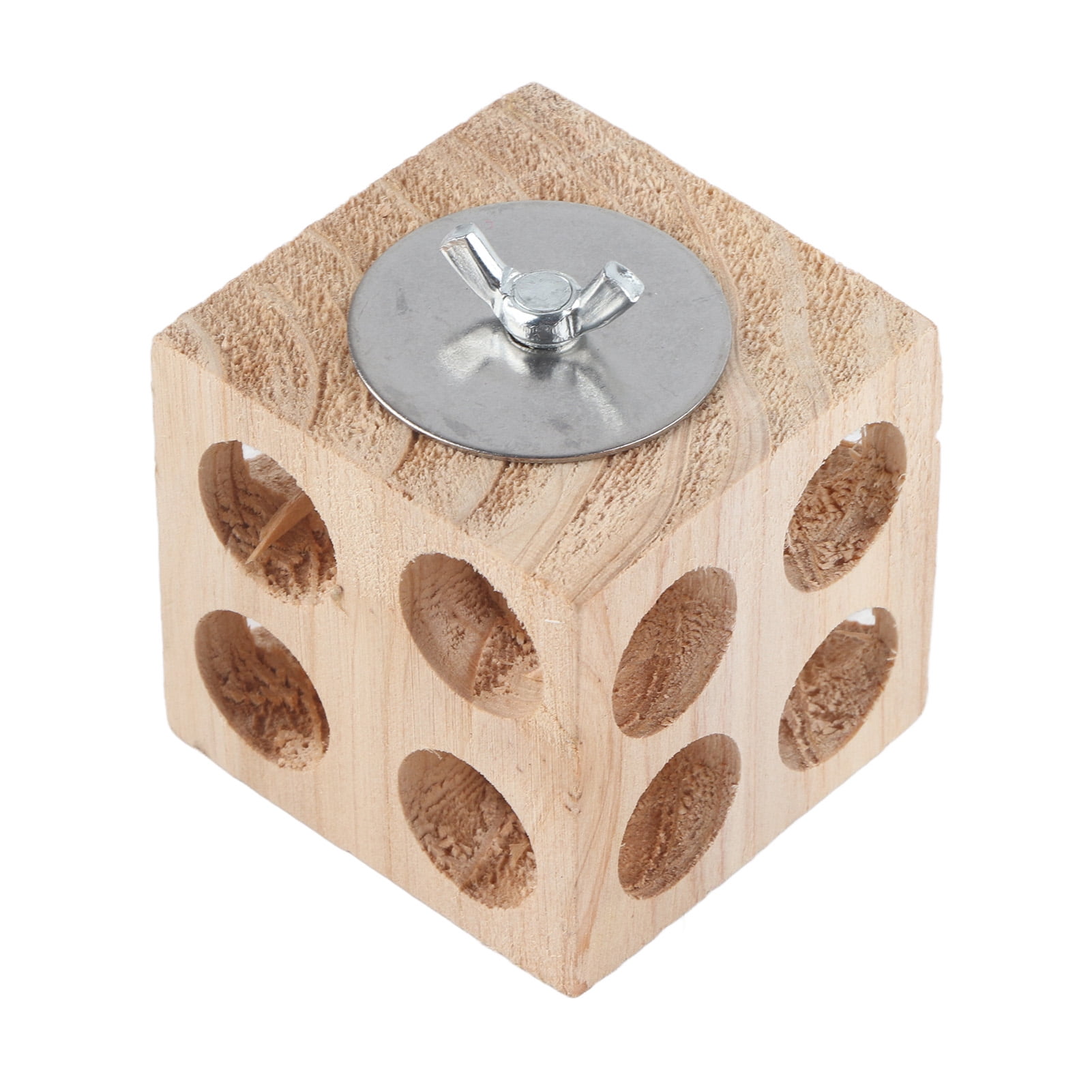 Riousery Bird Block Chewing Toy, Wooden Foraging Shredding Parrot Block Perch Toy for Lovebirds Cockatiels Budgies, Natural Pine Wood Pet Cage Accessory, Small 6cm / 2.4 inches