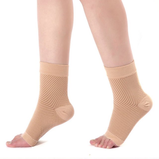1 par de calcetines de soporte calcetines de compresión calcetines de protección del tobillo talla s color piel