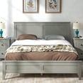 thumbnail image 2 of Modern Gray Solid Wood Full Platform Bed, 2 of 8