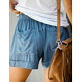thumbnail image 3 of Doublju Women's Elastic Waist Comfy Casual Shorts with Pockets, 3 of 4