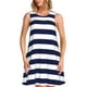 thumbnail image 1 of Fotbe Navy Blue And White Stripes Vestido de Verano sin Mangas para Mujer – Vestido Midi Línea A, Estilo Camiseta Floral, Vestido Playero Casual y Fluido, 1 of 7
