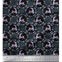 Soimoi Cotton Duck Fabric Arrow Wreath & Reindeer Animal Printed Fabric 1 Yard 42 Inch Wide