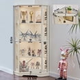 thumbnail image 2 of LELELINKY Farmhouse Corner Display Cabinet with Glass Doors, Corner Curio Cabinet with 3-Color LED Motion-Sensor Light, White, 2 of 11