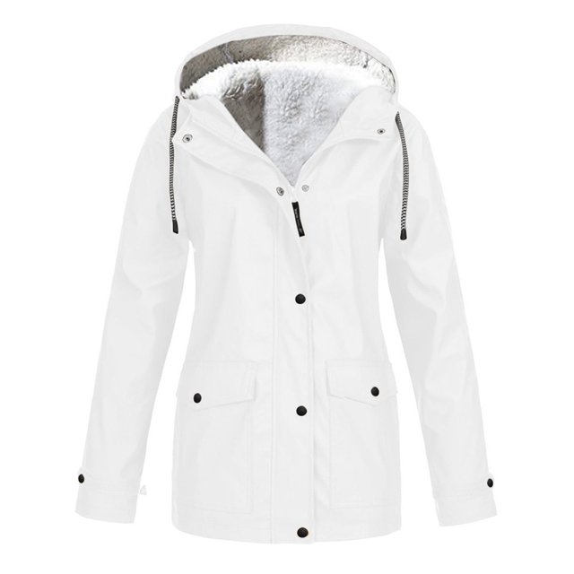 TITAKING Veste Coquille Souple Légère à Capuche pour Femmes Extérieur Blanc TG