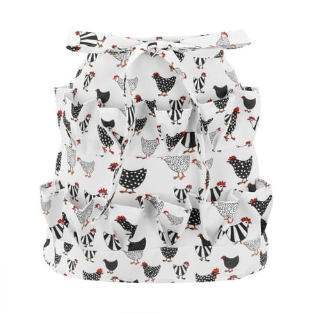 

HAXMNOU Chicken Eggs Apron With Pockets Apron For Fresh Eggs Collecting Gathering Apron Rooster Chicken Themed Gifts